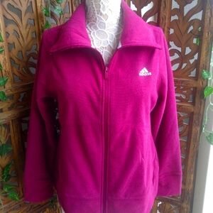 Adidas Golf, Raspberry, Terry Cloth, Collared Jacket